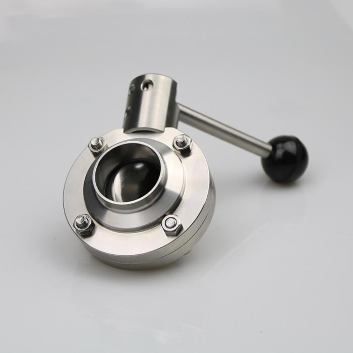 Sanitary Food grade stainless steel weld sanitary butterfly valve