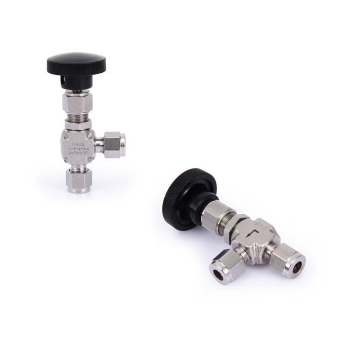 Right Angle Stainless Steel Needle Valve with Tube Fitting