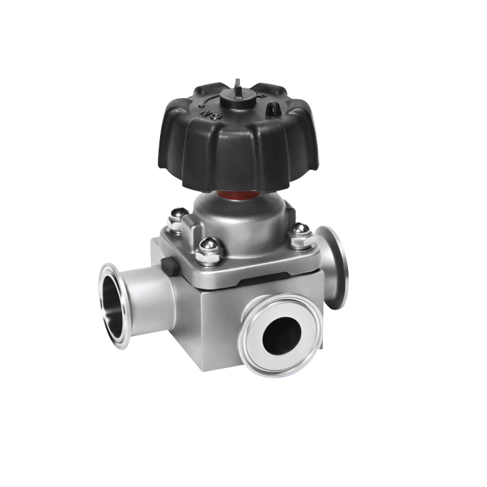 Sanitary 3 port diaphragm valve multiport valve