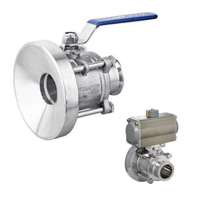 Sanitary Clamp Tank Bottom Ball Valve with handle Pneumatic Electric