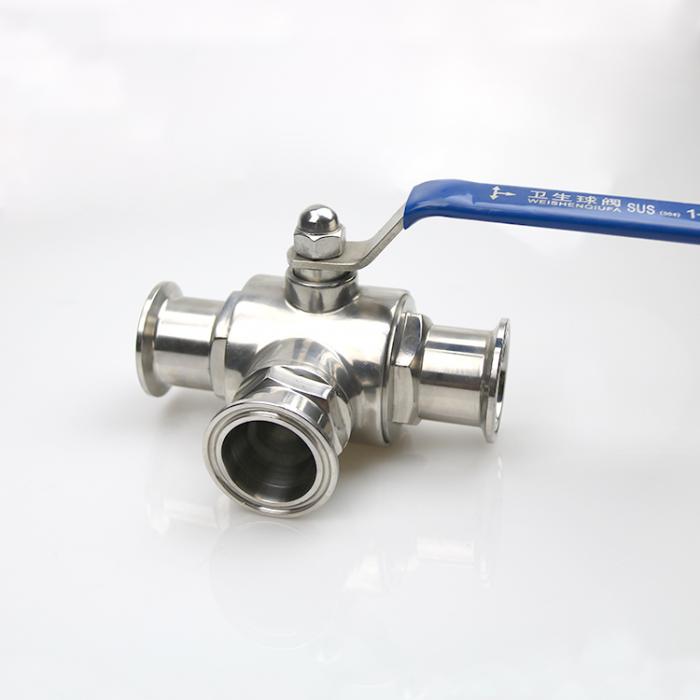 Sanitary TriClamp T Type L Type 3 Way Ball Valve