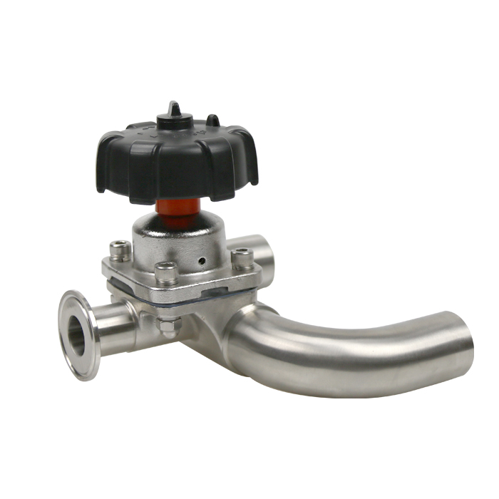 Sanitary U type three way diaphragm valve