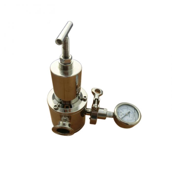 Stainless Steel Tri Clamp SS304 Sanitary Pressure Reducing Valve With Pressure Gage
