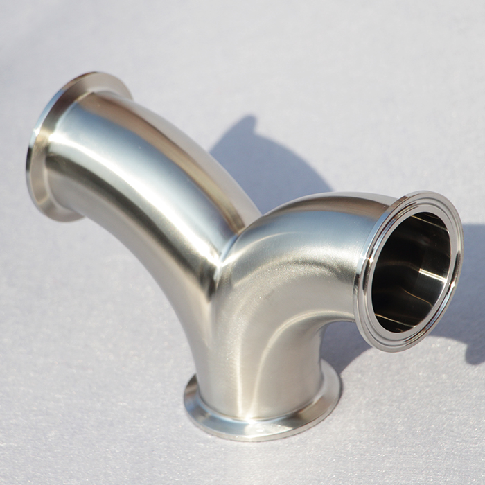 Stainless steel 90 degree clamp double bend pipe fitting