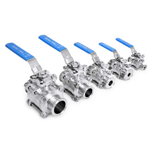 Three- piece ball valve