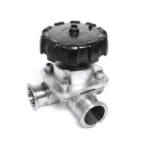 Three-way diaphragm valve